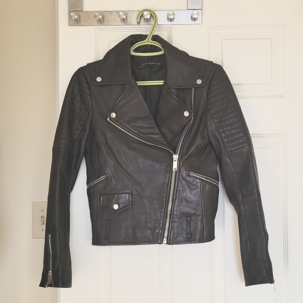 Zara leather moto jacket